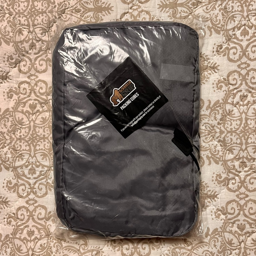 Gorilla Grip Packing Cubes, Gray, set of 5 + cinch sack, NWT - Picture 2 of 3